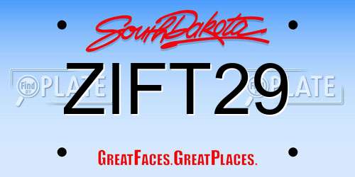 ZIFT29 South Dakota License Plate