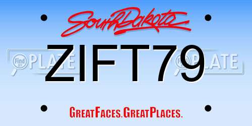 ZIFT79 South Dakota License Plate