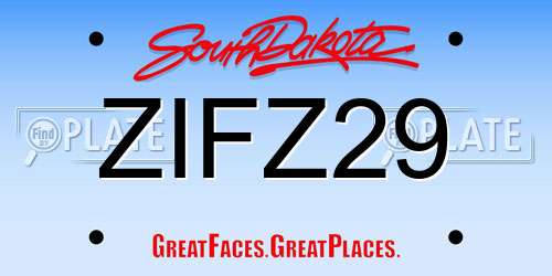 ZIFZ29 South Dakota License Plate
