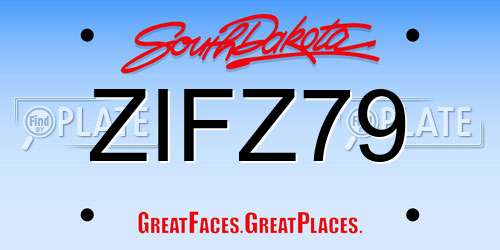 ZIFZ79 South Dakota License Plate