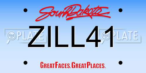 ZILL41 South Dakota License Plate