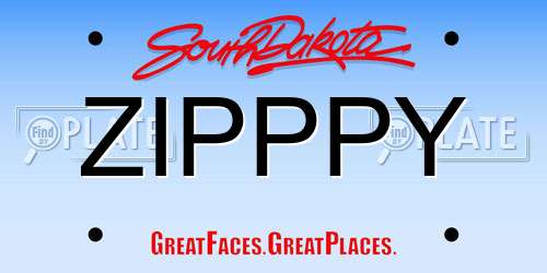 ZIPPPY South Dakota License Plate