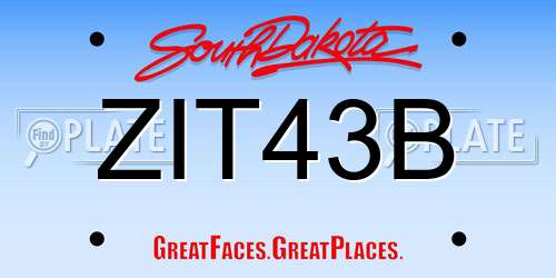 ZIT43B South Dakota License Plate