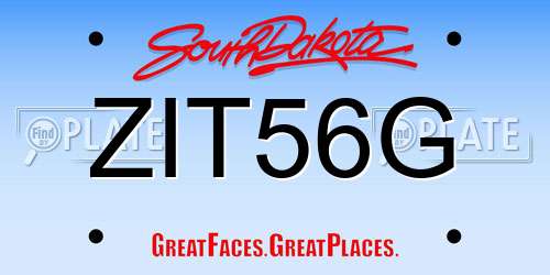 ZIT56G South Dakota License Plate