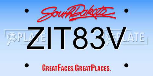 ZIT83V South Dakota License Plate