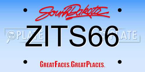 ZITS66 South Dakota License Plate