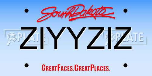 ZIYYZIZ South Dakota License Plate