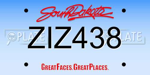 ZIZ438 South Dakota License Plate