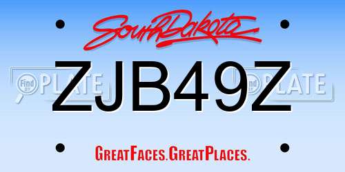 ZJB49Z South Dakota License Plate