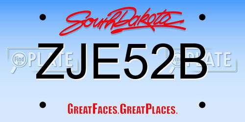 ZJE52B South Dakota License Plate