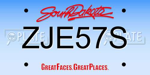 ZJE57S South Dakota License Plate