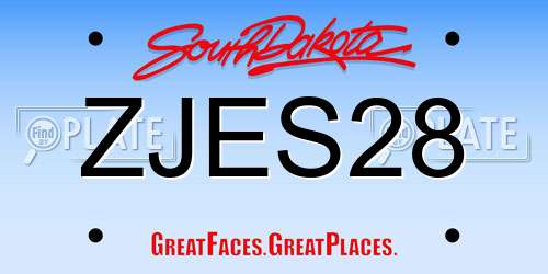 ZJES28 South Dakota License Plate