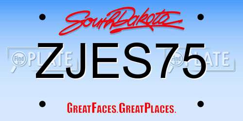 ZJES75 South Dakota License Plate