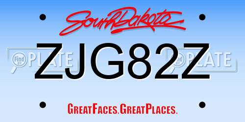 ZJG82Z South Dakota License Plate