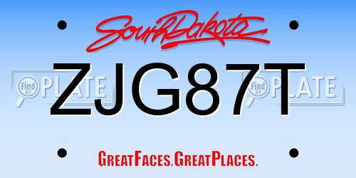 ZJG87T South Dakota License Plate