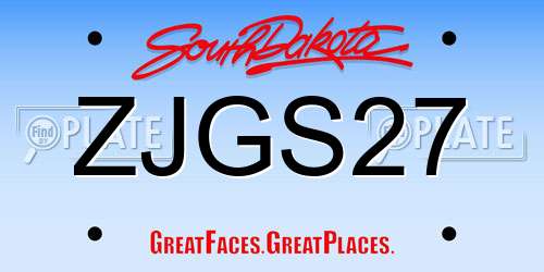 ZJGS27 South Dakota License Plate