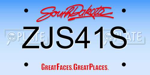 ZJS41S South Dakota License Plate
