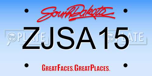 ZJSA15 South Dakota License Plate
