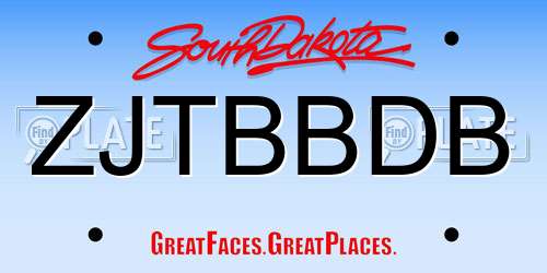 ZJTBBDB South Dakota License Plate