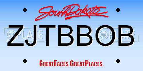 ZJTBBOB South Dakota License Plate