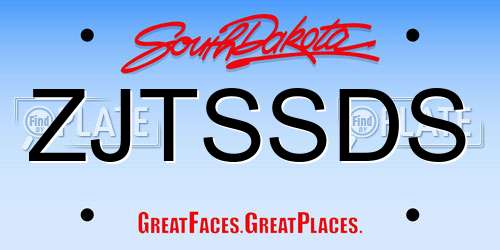 ZJTSSDS South Dakota License Plate