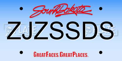 ZJZSSDS South Dakota License Plate