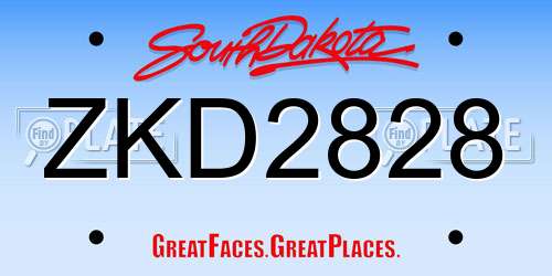 ZKD2828 South Dakota License Plate