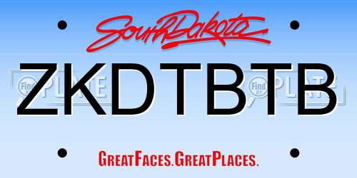 ZKDTBTB South Dakota License Plate