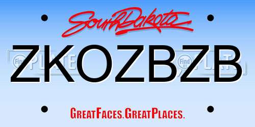 ZKOZBZB South Dakota License Plate