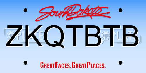 ZKQTBTB South Dakota License Plate