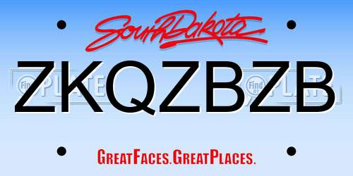 ZKQZBZB South Dakota License Plate
