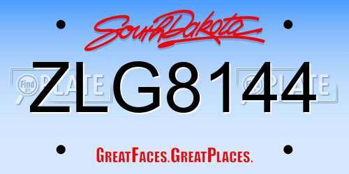 ZLG8144 South Dakota License Plate