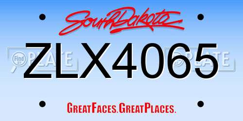 ZLX4065 South Dakota License Plate
