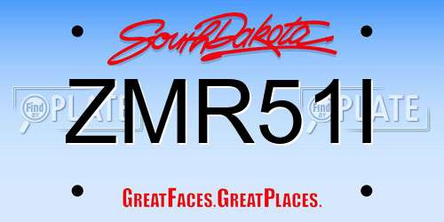 ZMR51I South Dakota License Plate