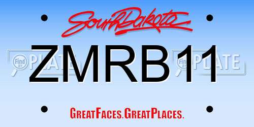 ZMRB11 South Dakota License Plate