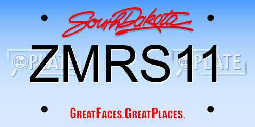 ZMRS11 South Dakota License Plate