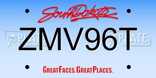 ZMV96T South Dakota License Plate
