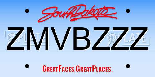 ZMVBZZZ South Dakota License Plate