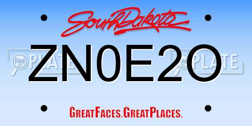 ZN0E2O South Dakota License Plate