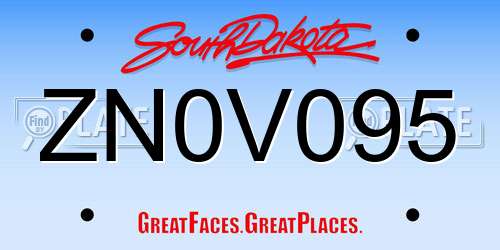 ZN0V095 South Dakota License Plate