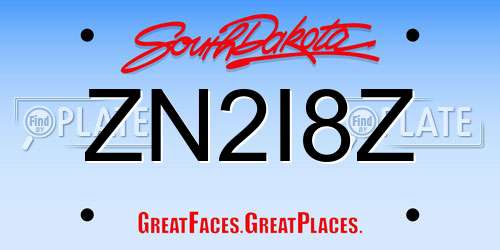 ZN2I8Z South Dakota License Plate