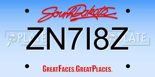 ZN7I8Z South Dakota License Plate