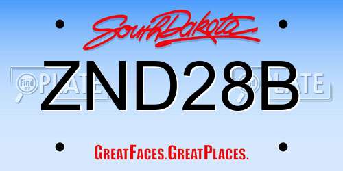 ZND28B South Dakota License Plate