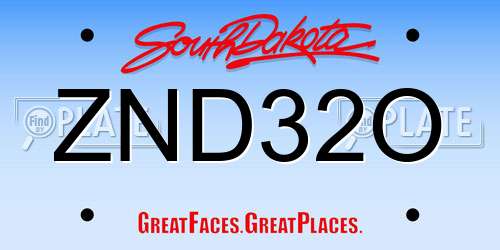 ZND32O South Dakota License Plate