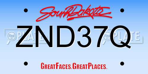 ZND37Q South Dakota License Plate