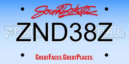 ZND38Z South Dakota License Plate