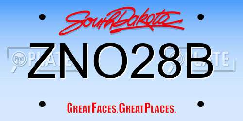 ZNO28B South Dakota License Plate