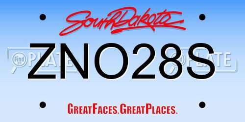 ZNO28S South Dakota License Plate