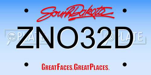 ZNO32D South Dakota License Plate