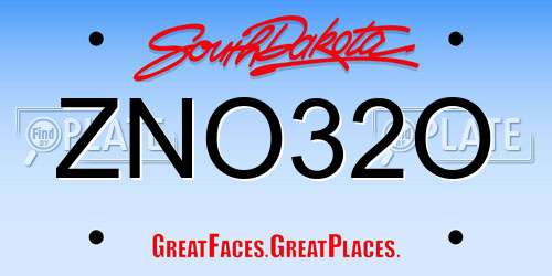 ZNO32O South Dakota License Plate